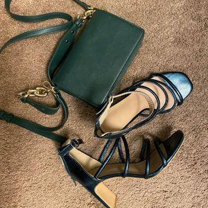 Dark Teal Heels and Purse combo